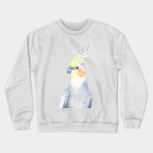 watercolor cockatiel painting portrait parrot Crewneck Sweatshirt